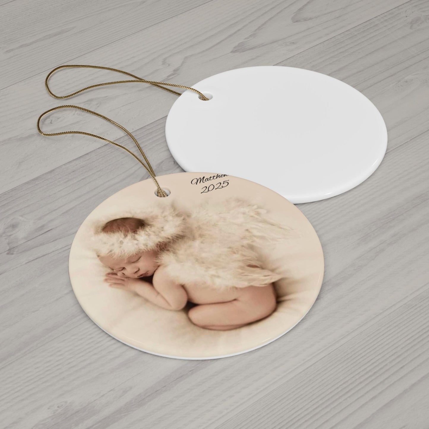 Personalized Ornament, Custom Ornament, Photo Ornament, Gift for new mom, gift for grandparent, Ceramic Ornament, 2 Shapes