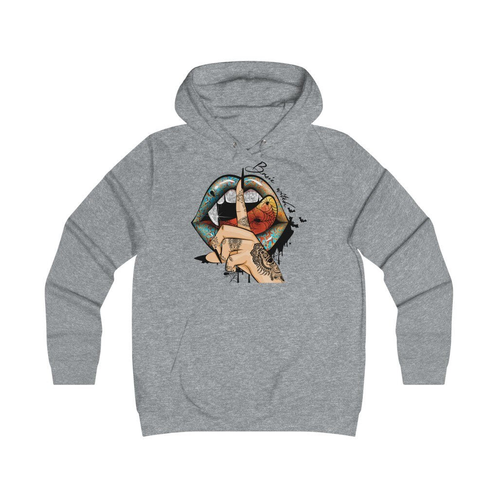 Witch, vampire, scary Lips College Hoodie