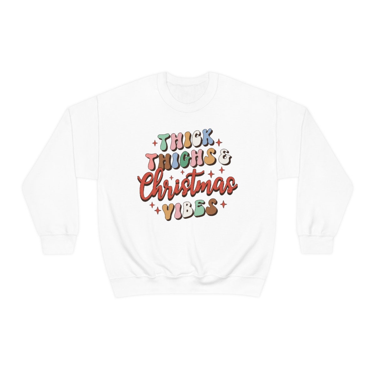 Funny Thick Thighs and Christmas vibes Unisex Heavy Blend Crewneck Sweatshirt
