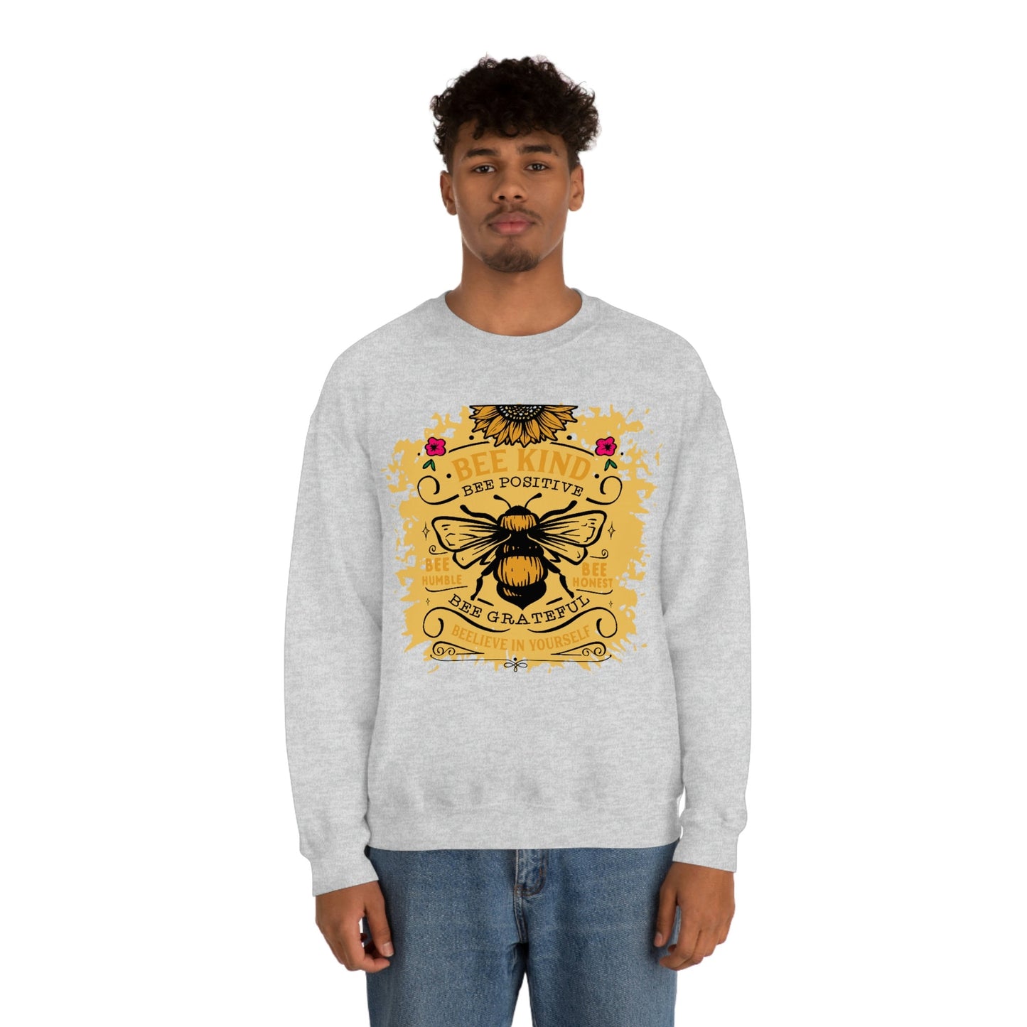 Be Kind, Bumble Bee, Inspirational, Unisex Heavy Blend Crewneck Sweatshirt