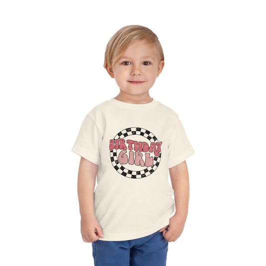 Birthday Girl Toddler Tee, Retro Party Shirt