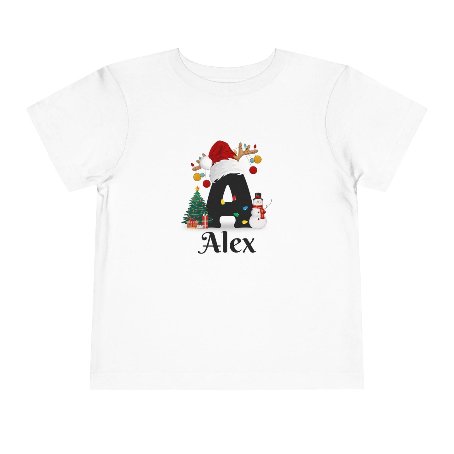 Personalized Christmas Initial Toddler Tee
