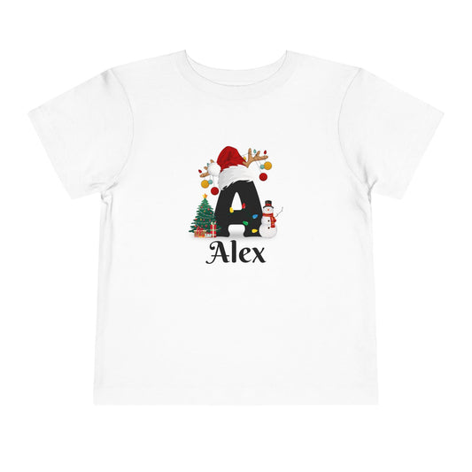Personalized Christmas Initial Toddler Tee