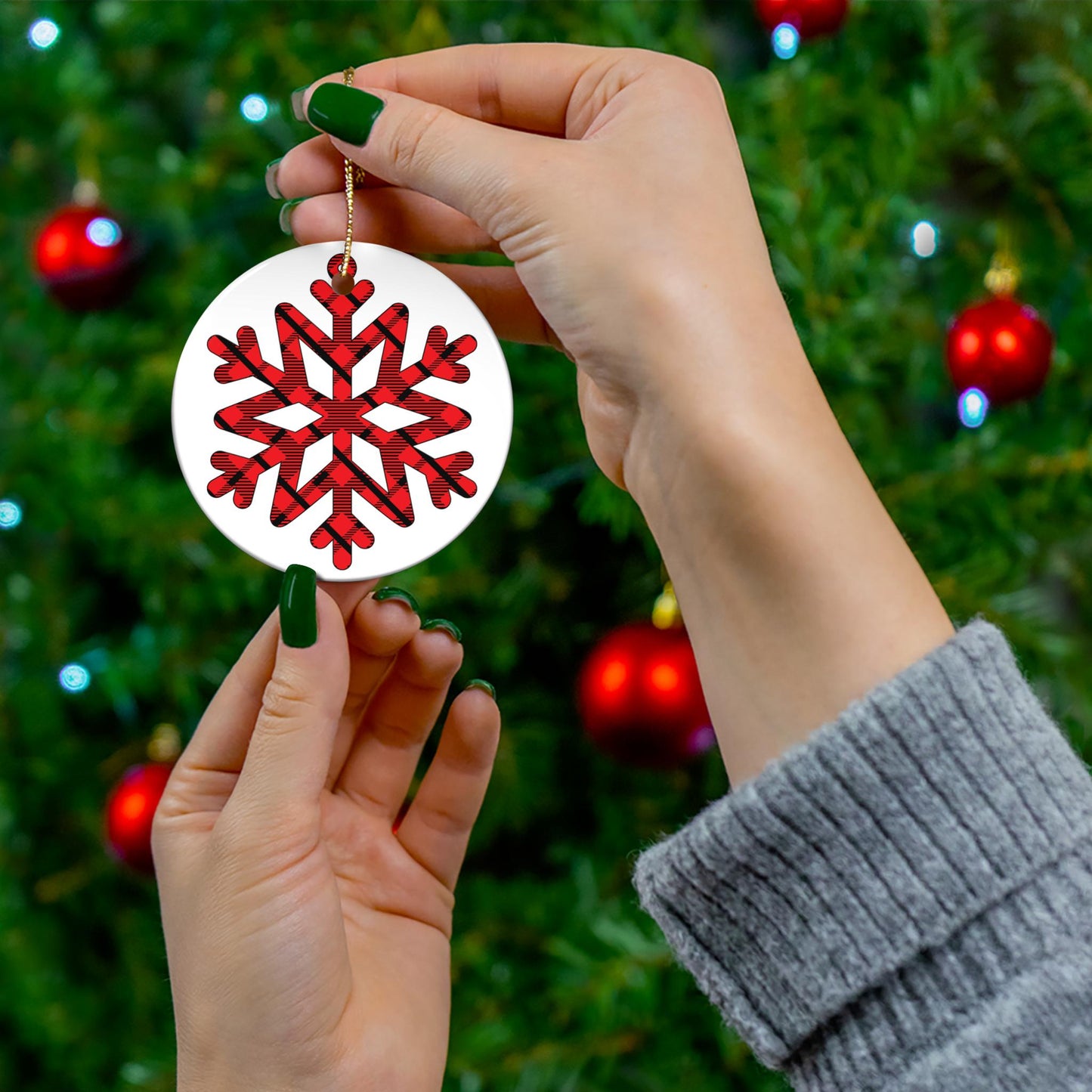 Christmas Ceramic Snowflake Ornament