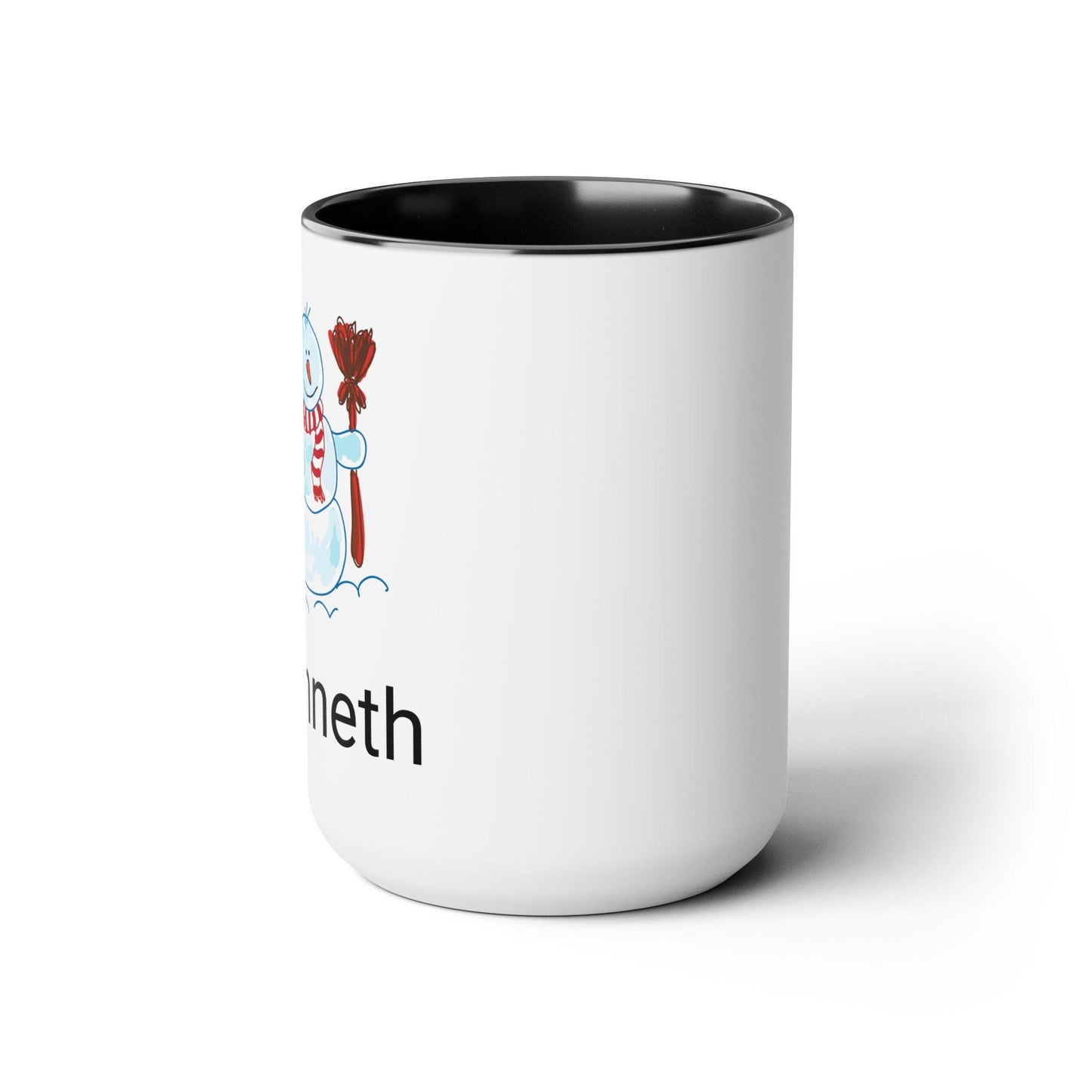 Personalized coffee mug, coffee lovers' gift, Two-Tone Coffee Mugs, snowman mug 15oz
