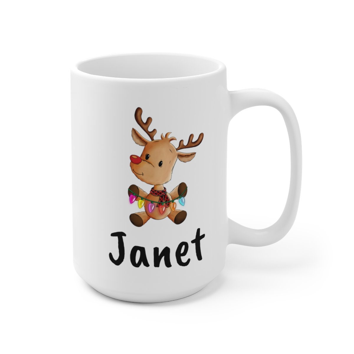Christmas Deer Ceramic Mug 15oz