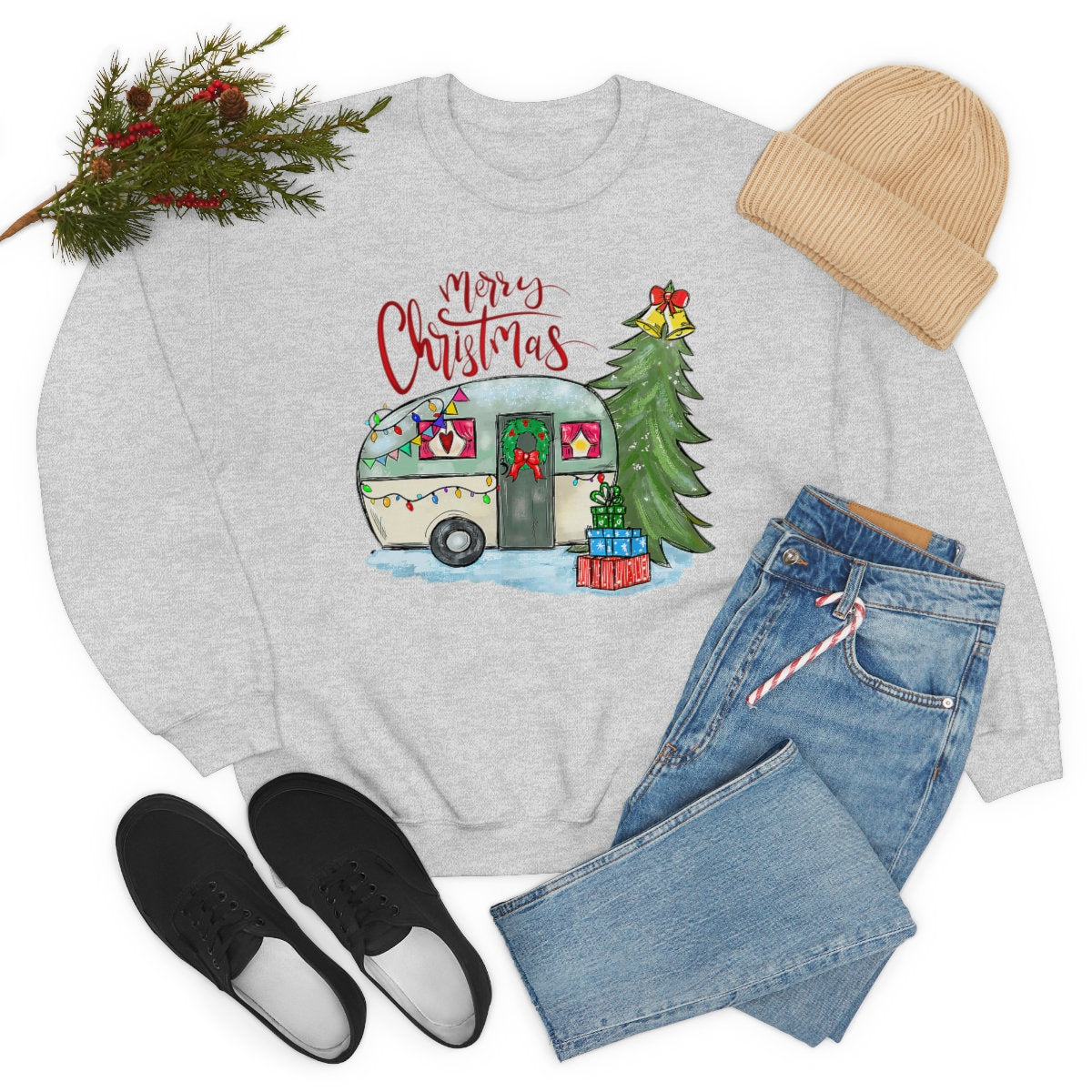 Camping , Merry Christmas Unisex Heavy Blend Crewneck Sweatshirt