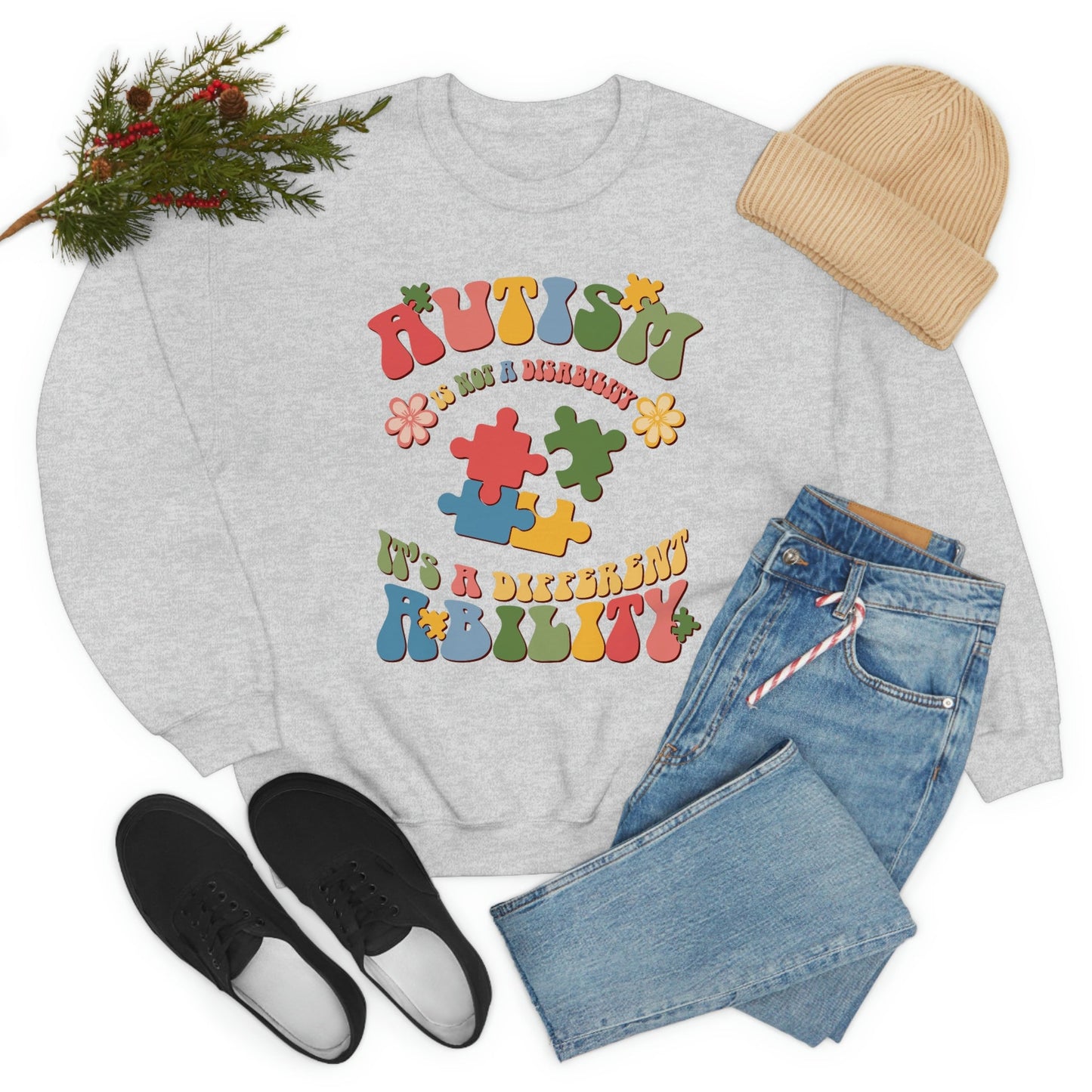 Autism, Autism Awareness, Unisex Heavy Blend Crewneck Sweatshirt