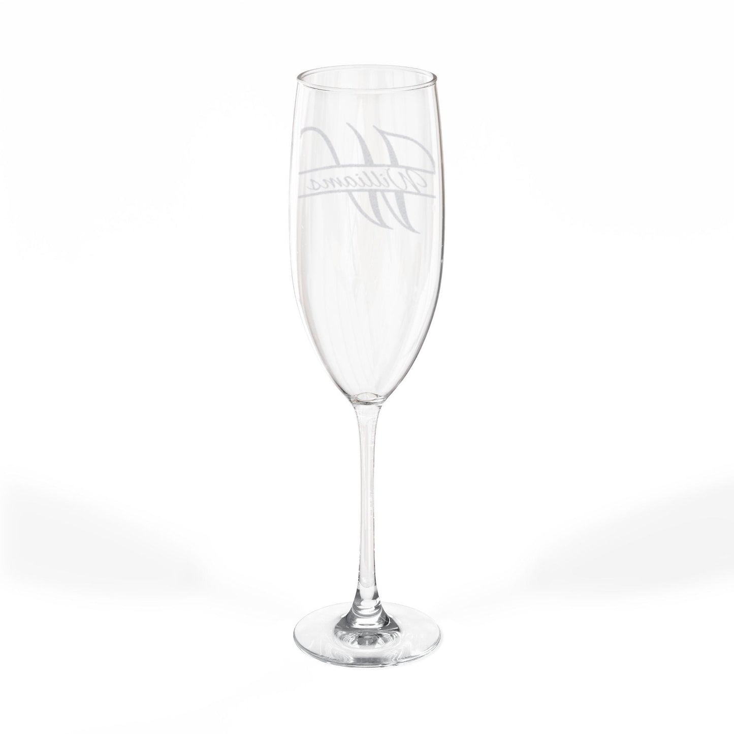 Monogram Script Champagne Glass 8oz | Engraved Flute
