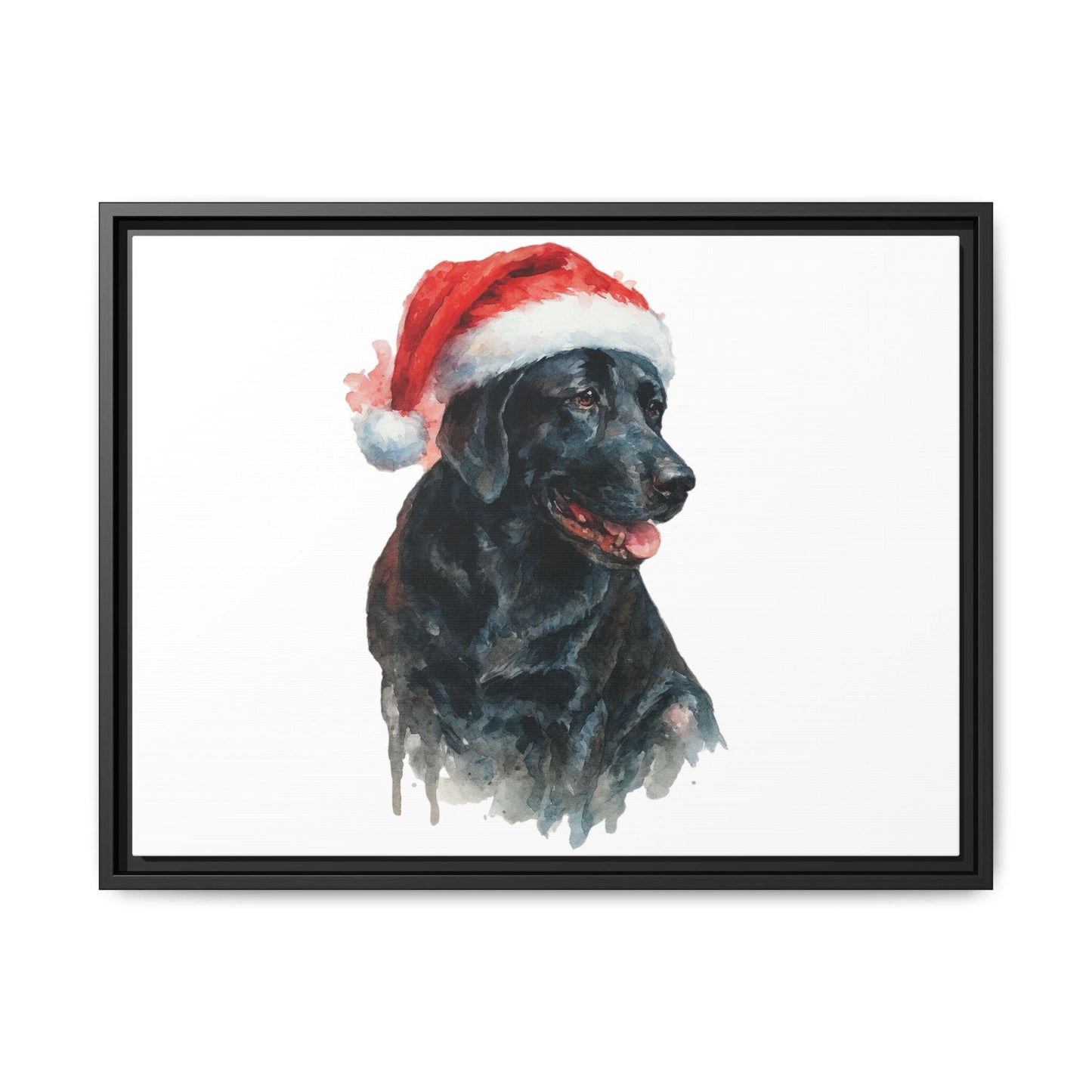 Pet Watercolor in Santa Hat, your favorite photo, Canvas