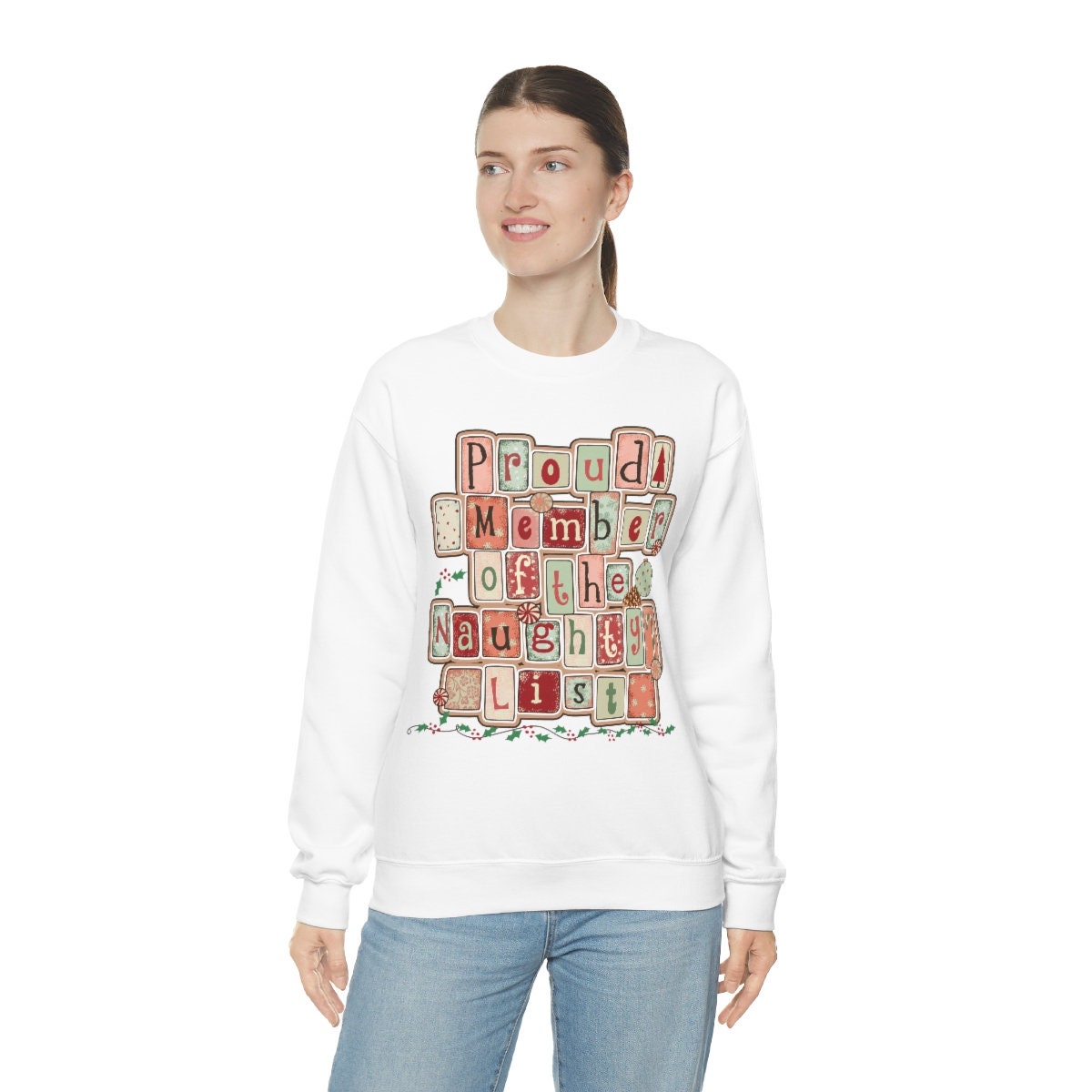 Proud member of the naughty list funny Unisex Heavy Blend Crewneck Sweatshirt