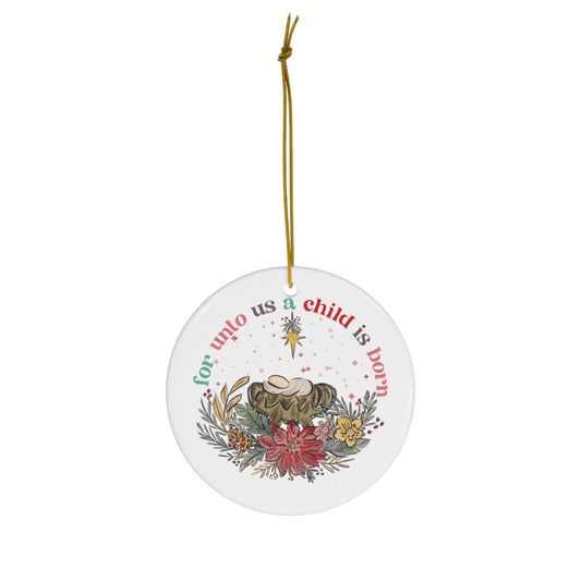 Manger Christmas Scene Ceramic Ornament
