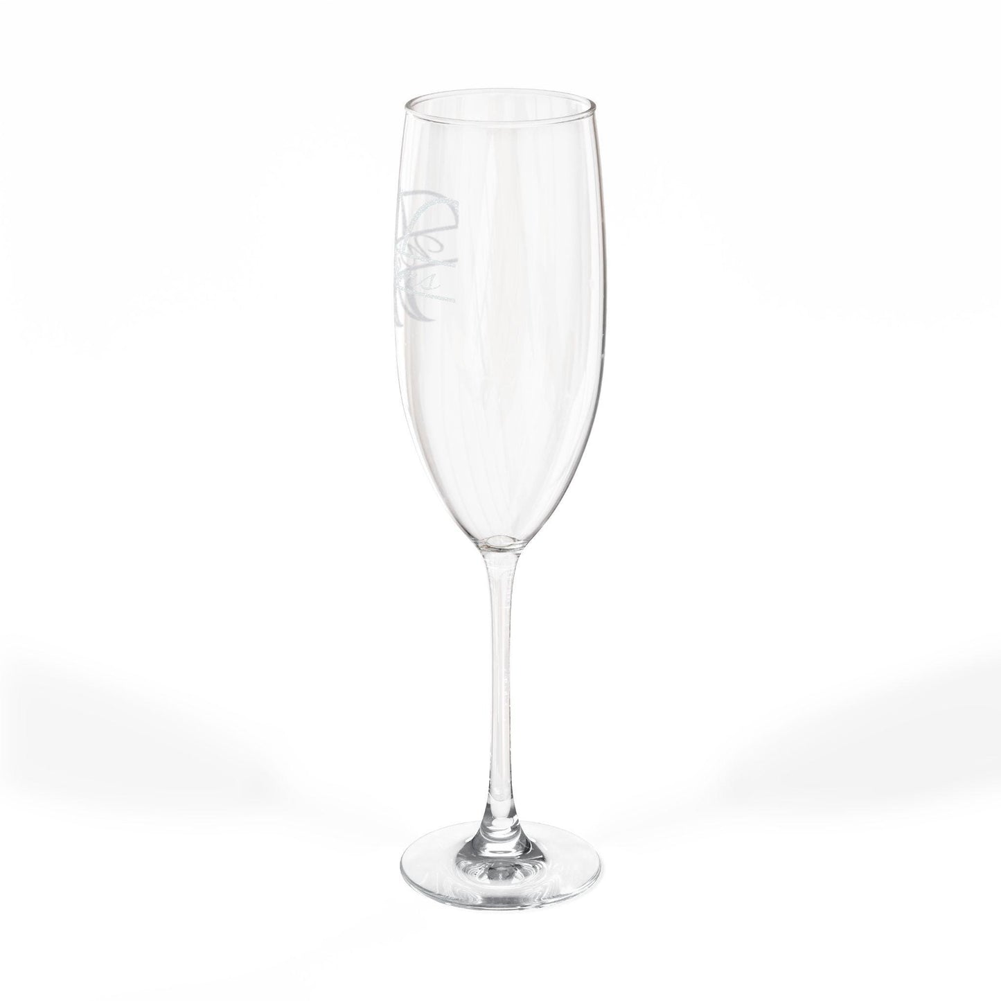 Monogram Script Champagne Glass 8oz | Engraved Flute