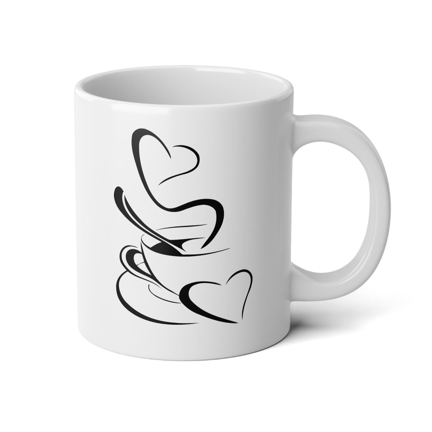 Heart Coffee, Coffee cup, Fathers day gift, Jumbo Mug, 20oz