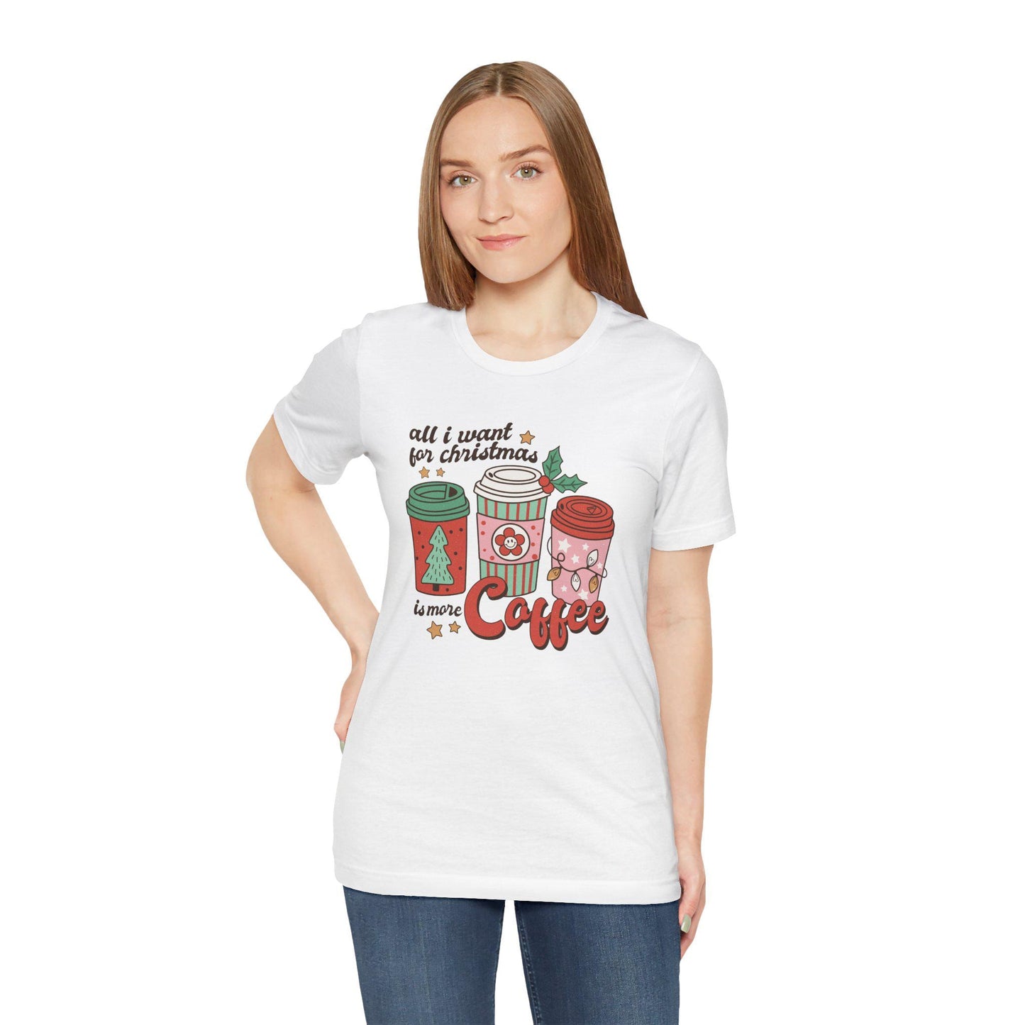 Christmas Coffee Graphic Tee, Unisex Jersey Short Sleeve