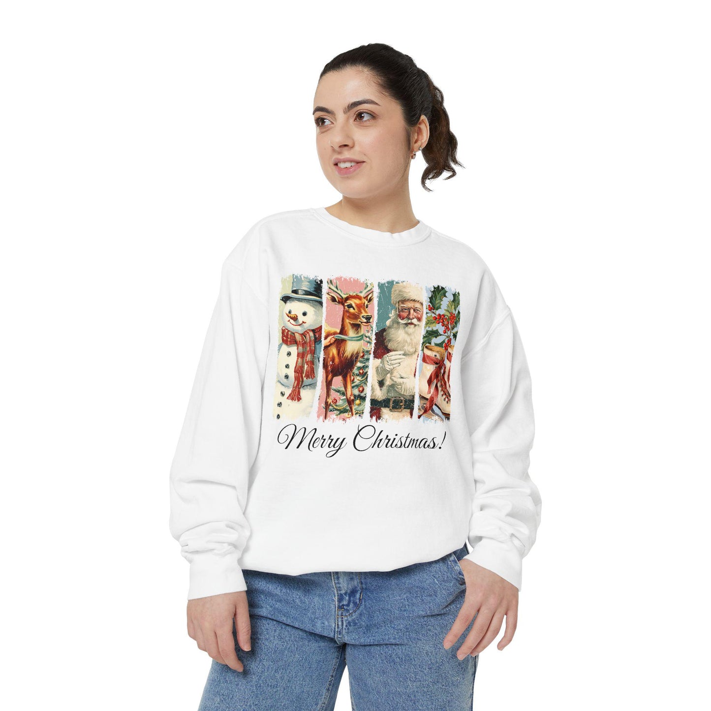 Retro Christmas Sweatshirt, Vintage Christmas Shirt, Santa Claus Shirt, Christmas Snowman Shirt, Christmas Tree Shirt, Merry Christmas Shirt