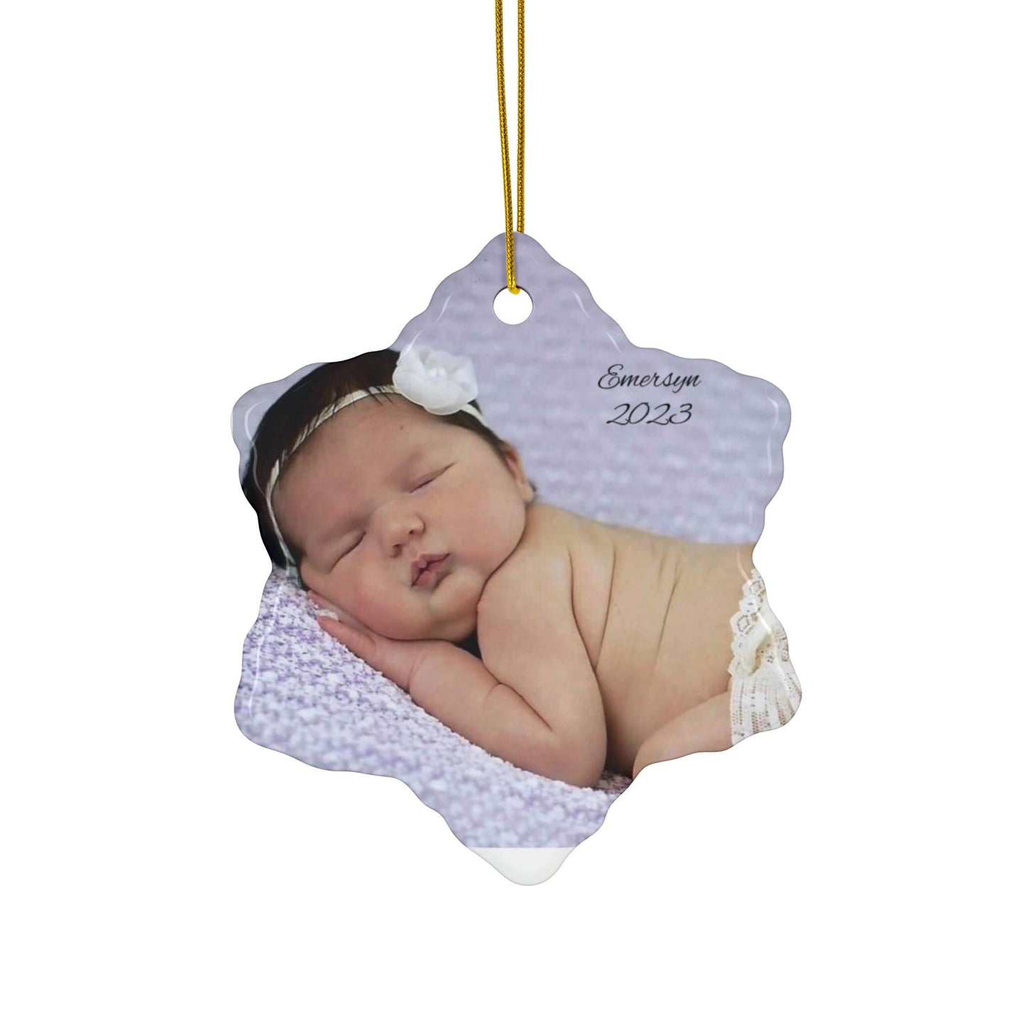 Personalized Ornament, Custom Ornament, Photo Ornament, Gift for new mom, gift for grandparent, Ceramic Ornament, 2 Shapes