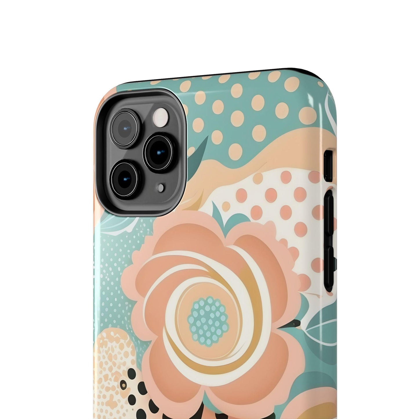durable phone case, Retro, Circles and Flowers Tough Phone Cases