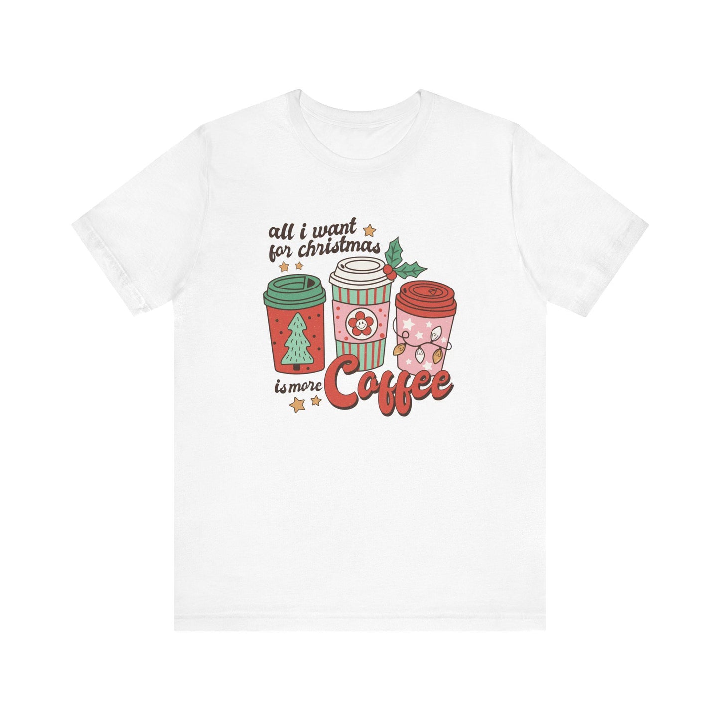 Christmas Coffee Graphic Tee, Unisex Jersey Short Sleeve