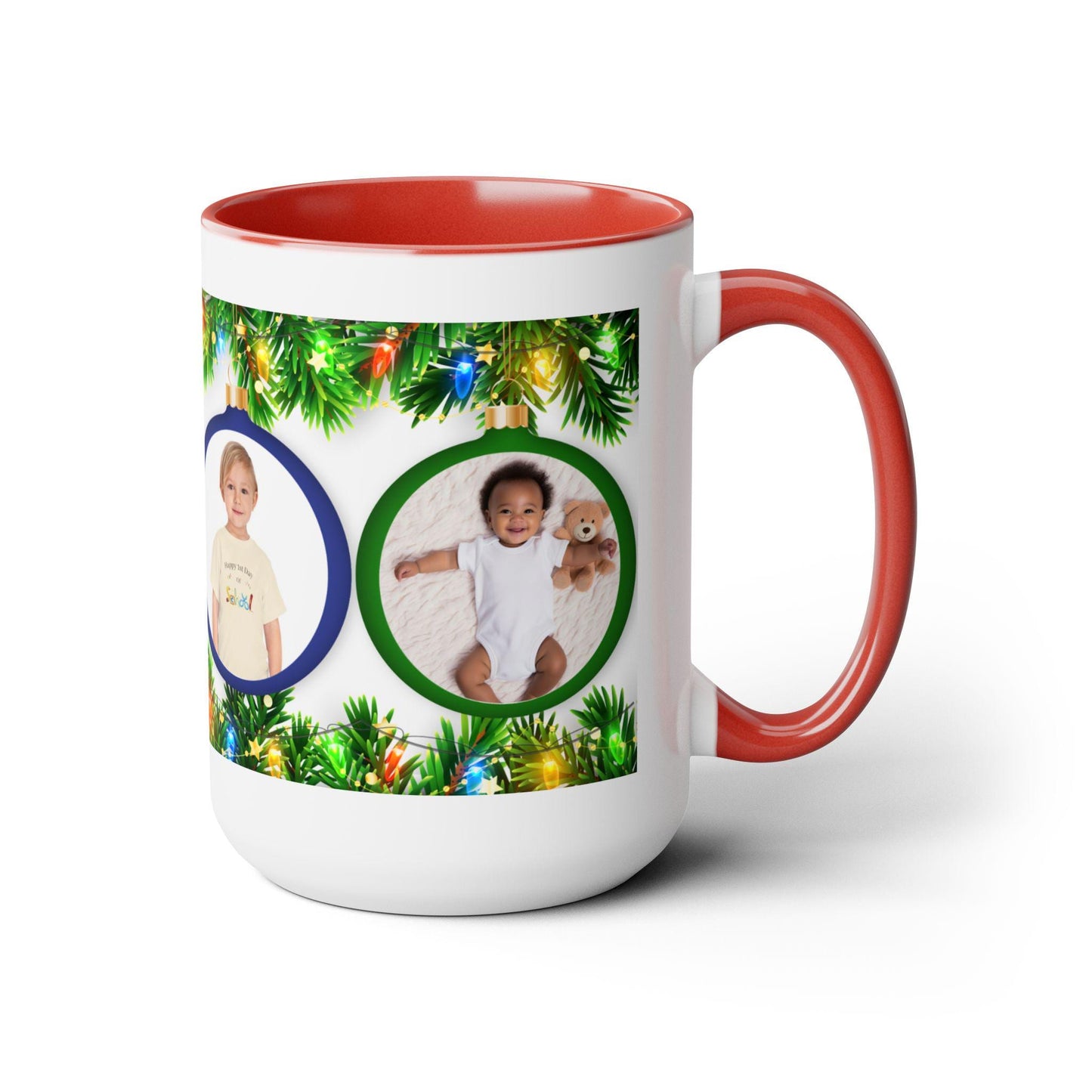 Personalized Photo Coffee Mug, Custom Two-Tone Ceramic Mug, 15oz
