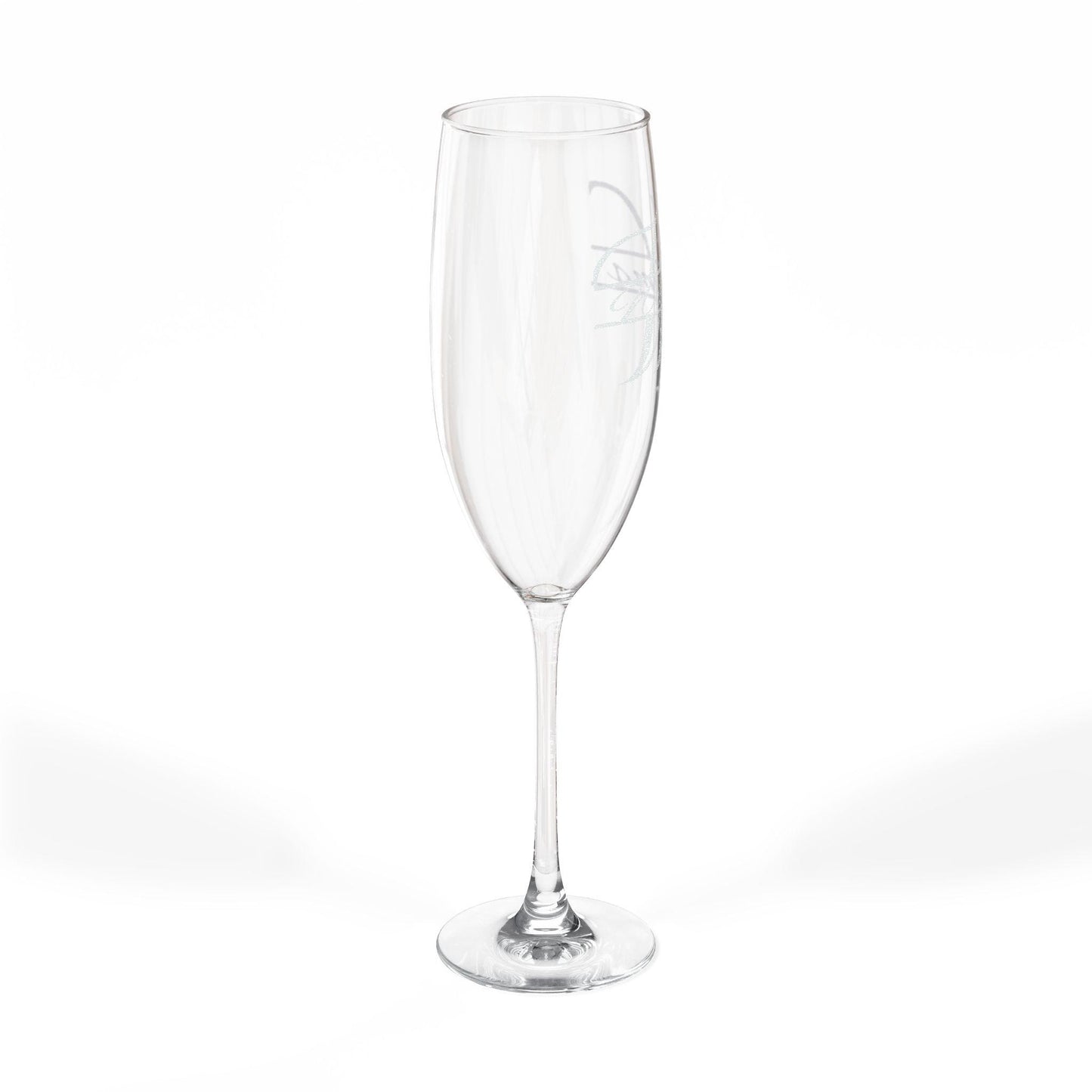 Monogram Script Champagne Glass 8oz | Engraved Flute