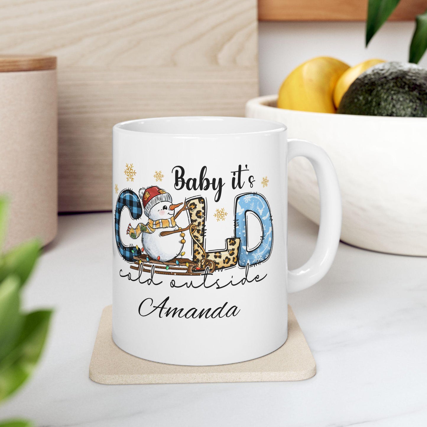Personalized Christmas Mug: Winter Design, Corporate Gift