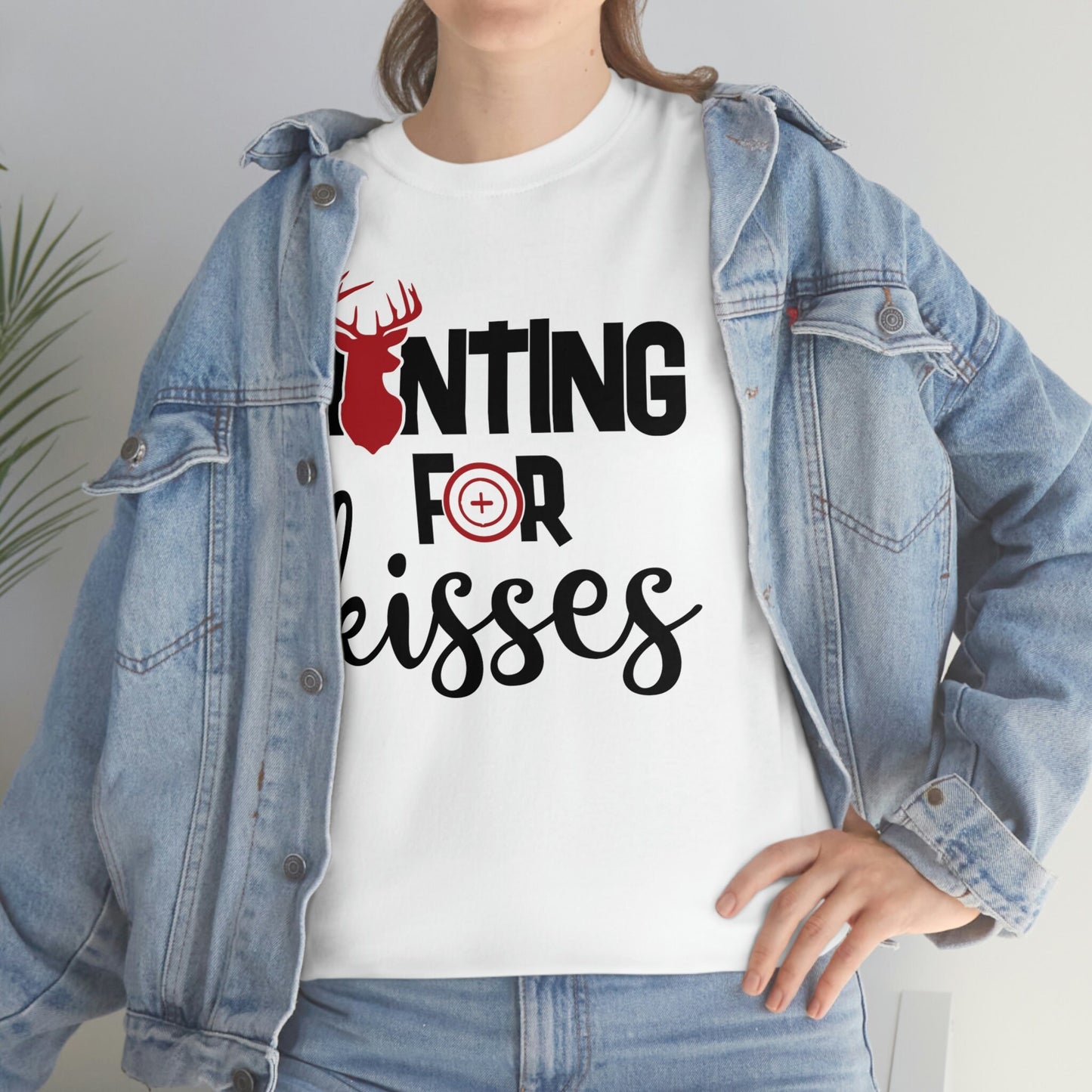 Hunting for Kisses, Hunting for kisses funny shirt, Valentines day Tee, Boy Valentine Tee, Girl Valentine, Unisex Heavy Cotton Tee