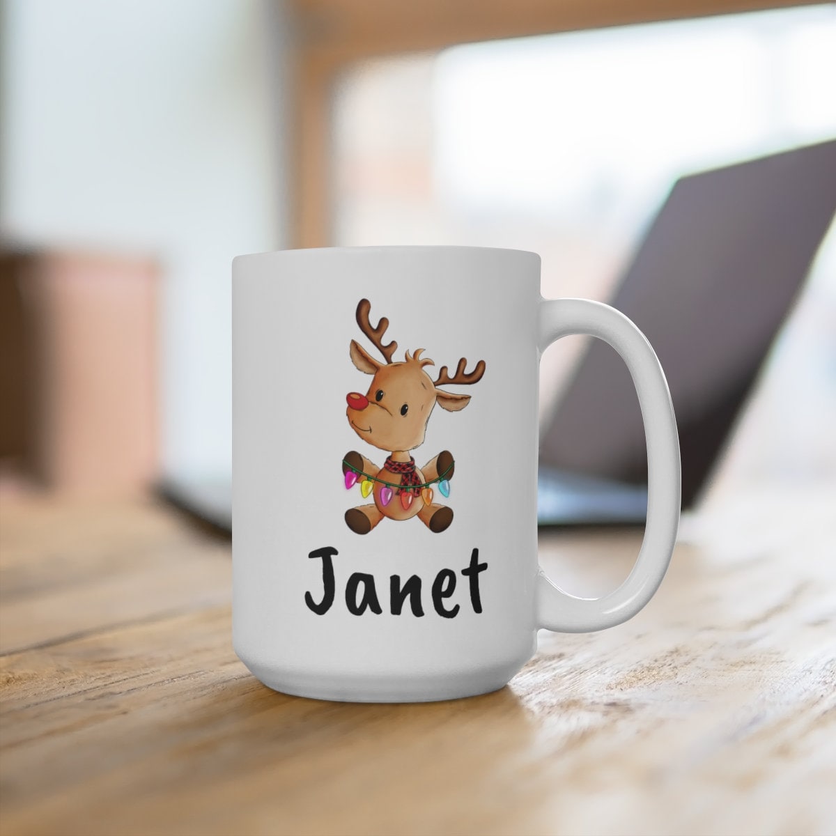 Christmas Deer Ceramic Mug 15oz