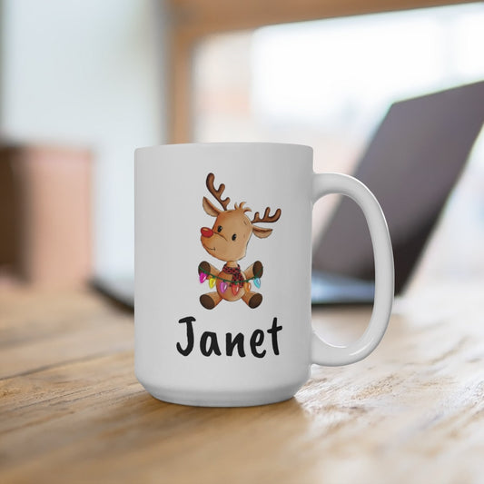 Christmas Deer Ceramic Mug 15oz