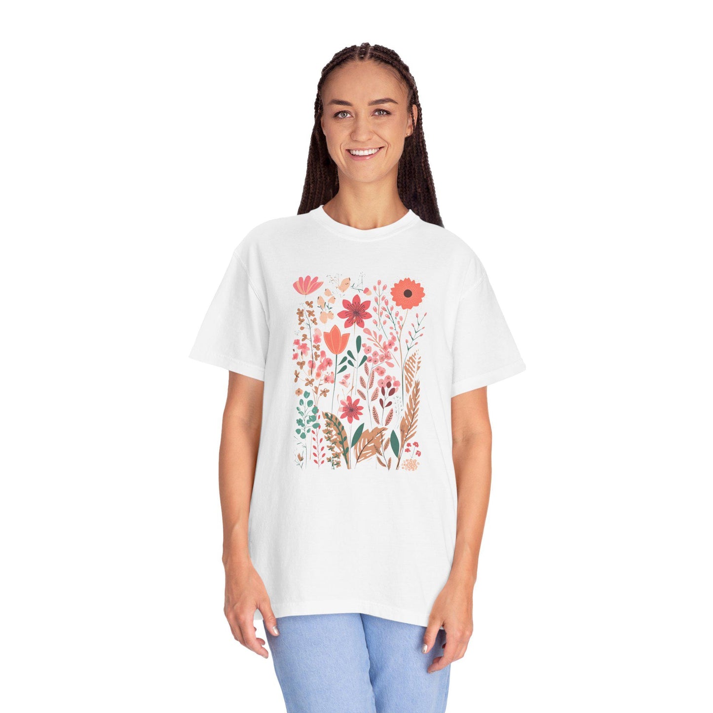 Pastel Wild flower Unisex Garment-Dyed T-shirt