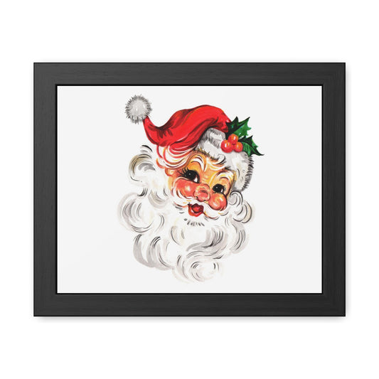 Retro Santa, Wall Art, Christmas Decor, Framed Posters
