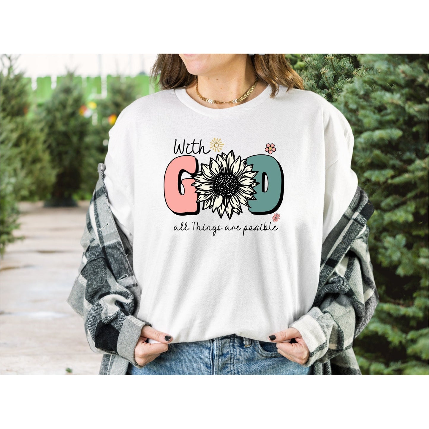 Inspirational With God all thins are possible Unisex Garment-Dyed T-shirt