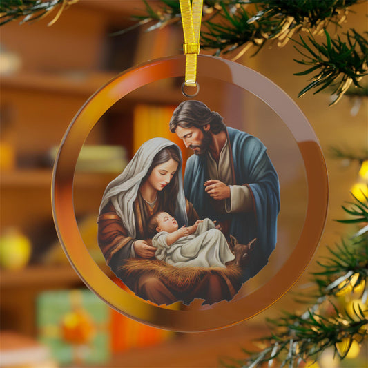 Nativity Scene Ornament, Christmas Tree Decor, Keepsake Ornament, Christmas Ornament, Glass Ornament, Holiday Gift, Stocking Stuffer