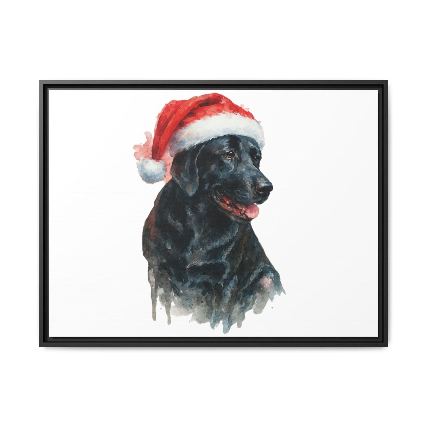 Pet Watercolor in Santa Hat, your favorite photo, Canvas
