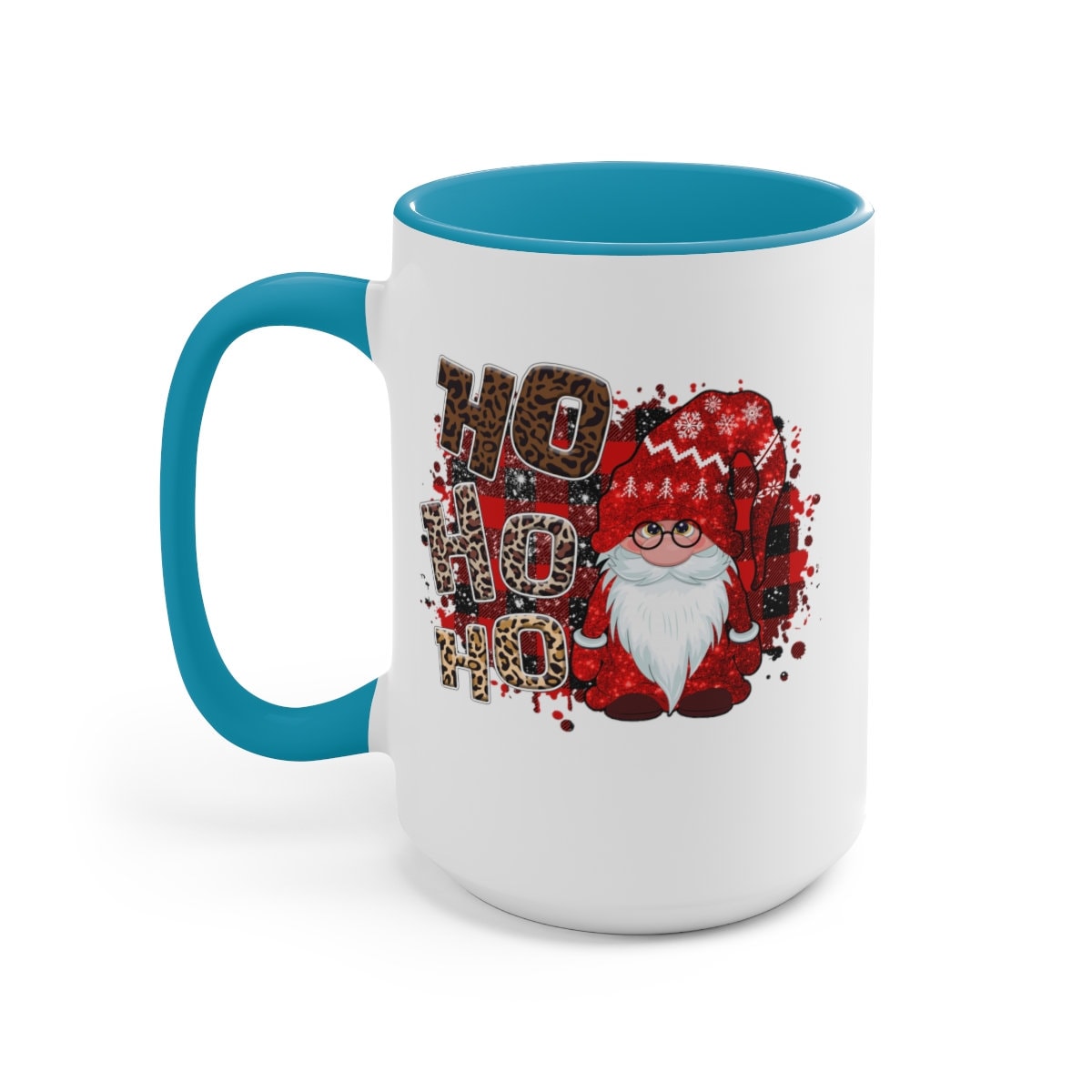 Christmas gnome ho ho ho Two-Tone Coffee Mugs, 15oz