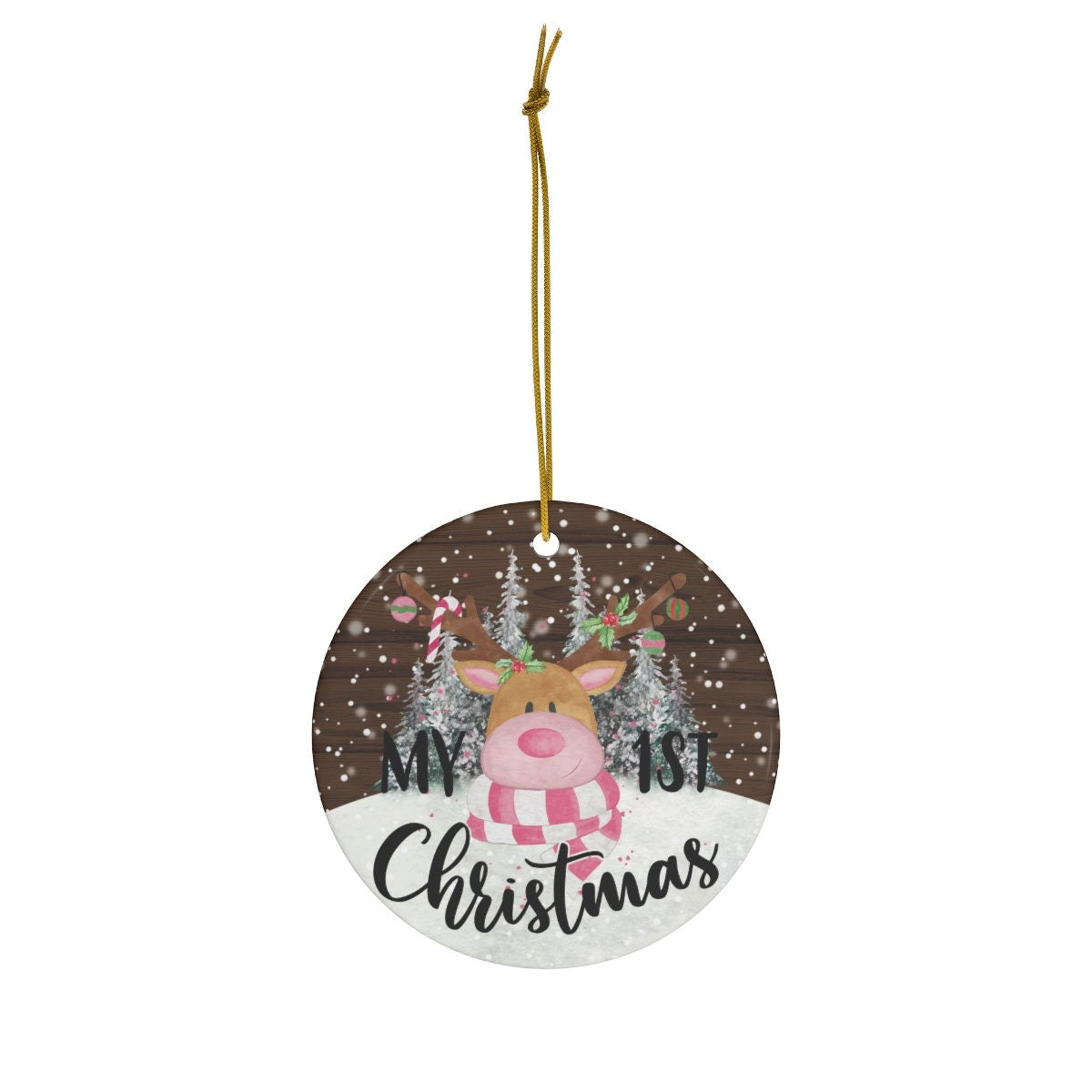 Girls My first Christmas Ceramic Ornament, 4 Shapes