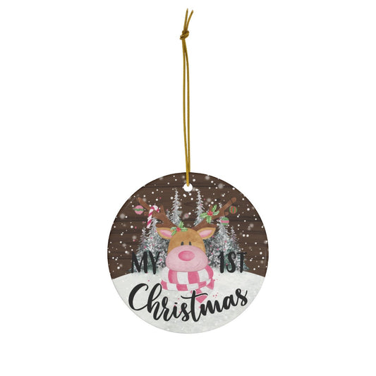 Girls My first Christmas Ceramic Ornament, 4 Shapes