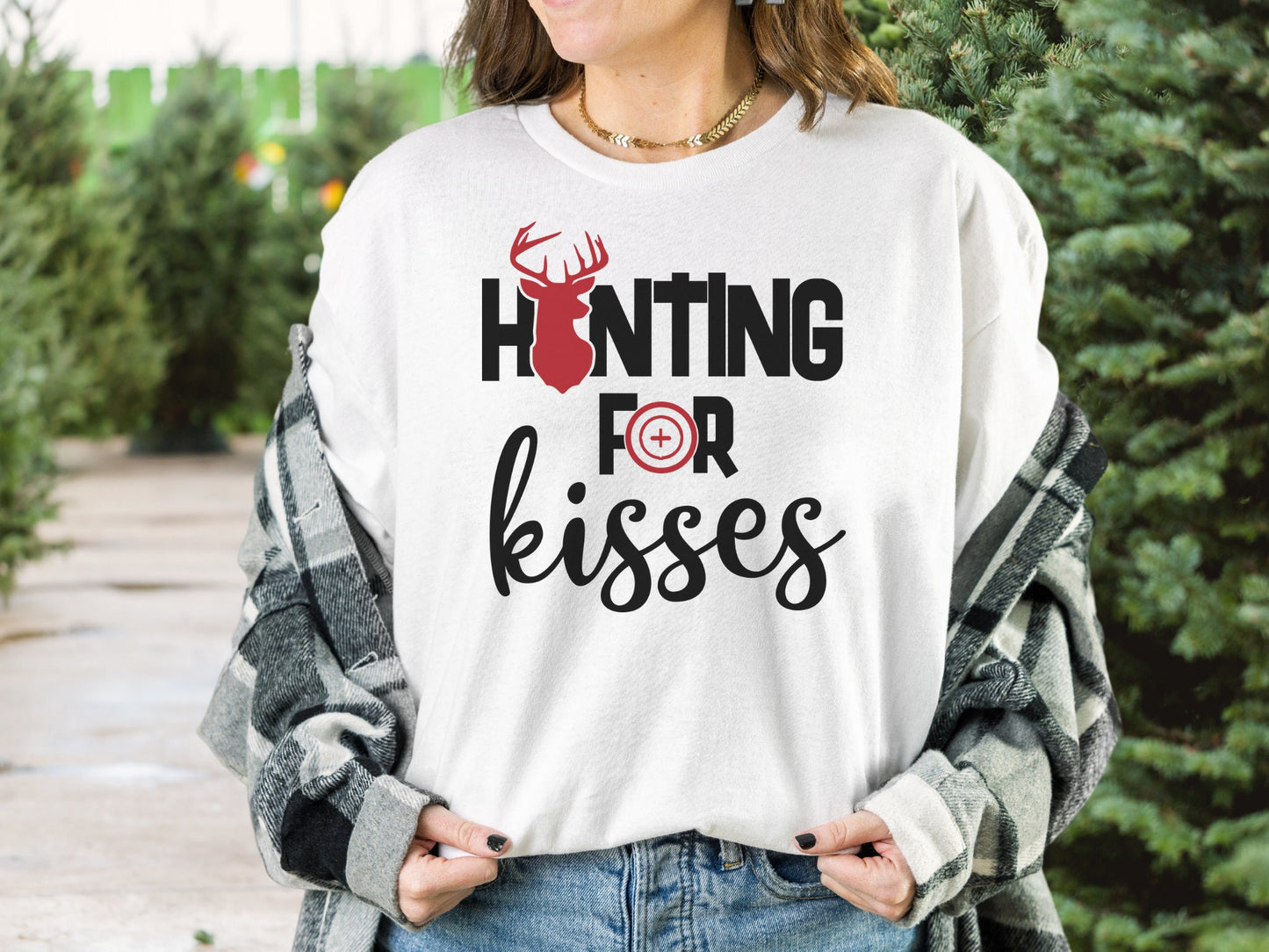 Hunting for Kisses, Hunting for kisses funny shirt, Valentines day Tee, Boy Valentine Tee, Girl Valentine, Unisex Heavy Cotton Tee