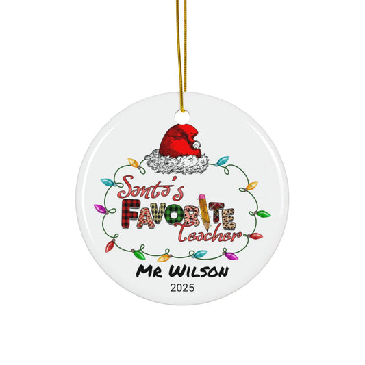Personalized Teacher Ornament, Favorite Teacher Ornament, Personalized Teacher Gift, Christmas Teacher Ornament, Teacher Christmas Gift