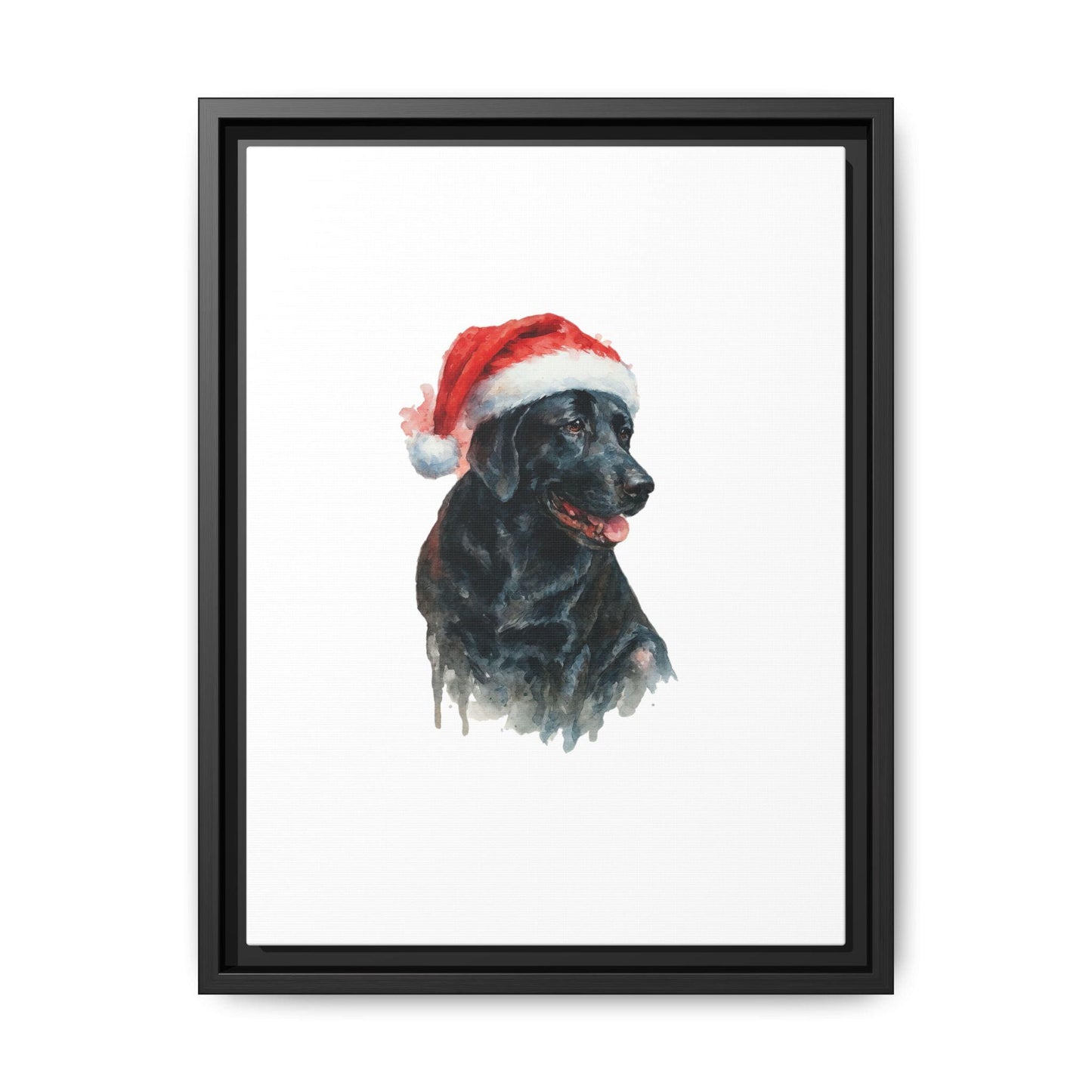 Pet Watercolor in Santa Hat, your favorite photo, Canvas