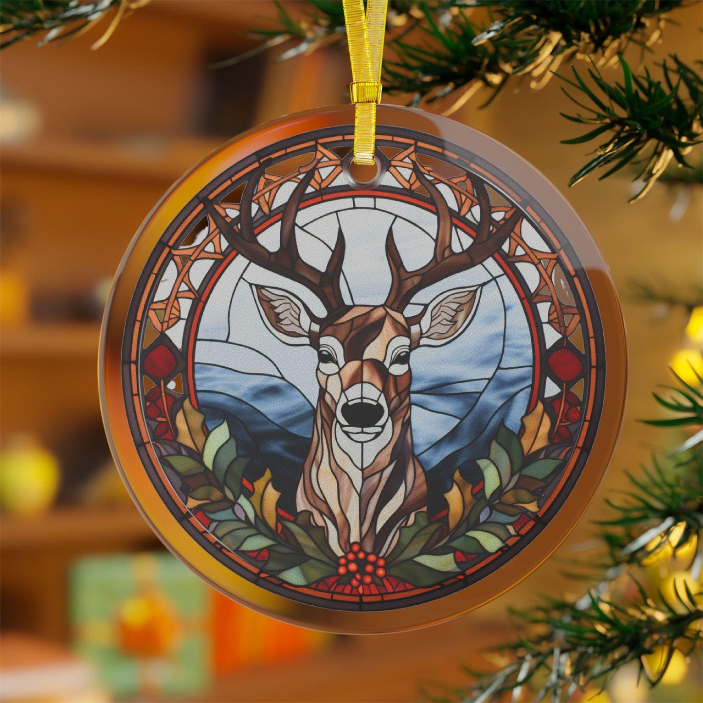 Deer Ornament, Hunting Ornament, Farmhouse Christmas Decor, Farmhouse Christmas Tree Decor, Deer Ornament, Glass Ornaments, Christmas gift
