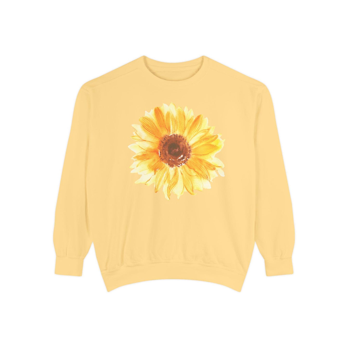Watercolor Sunflower Sweatshirt: Floral Botanical Crewneck