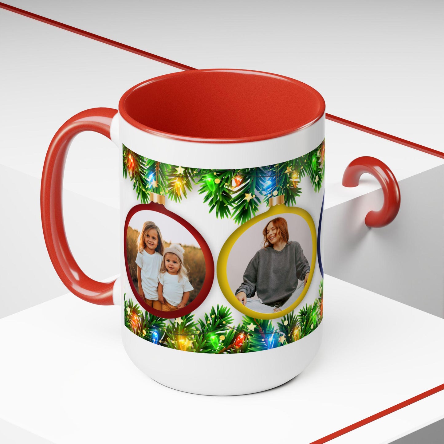 Personalized Photo Coffee Mug, Custom Two-Tone Ceramic Mug, 15oz