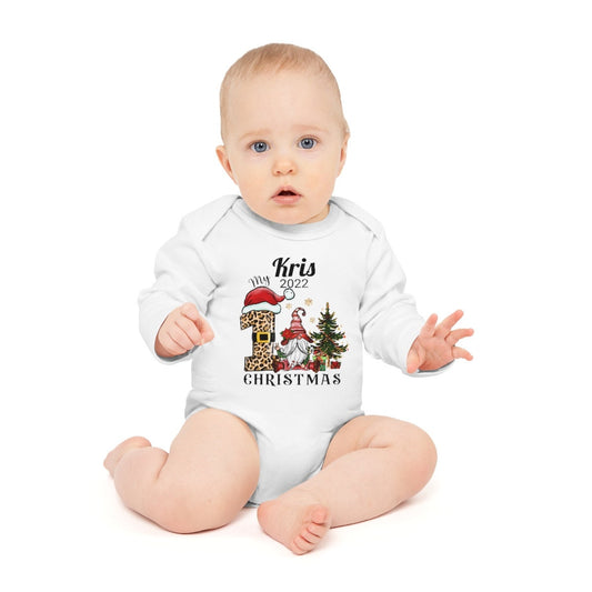 Baby's First Christmas Long-Sleeve Organic Bodysuit