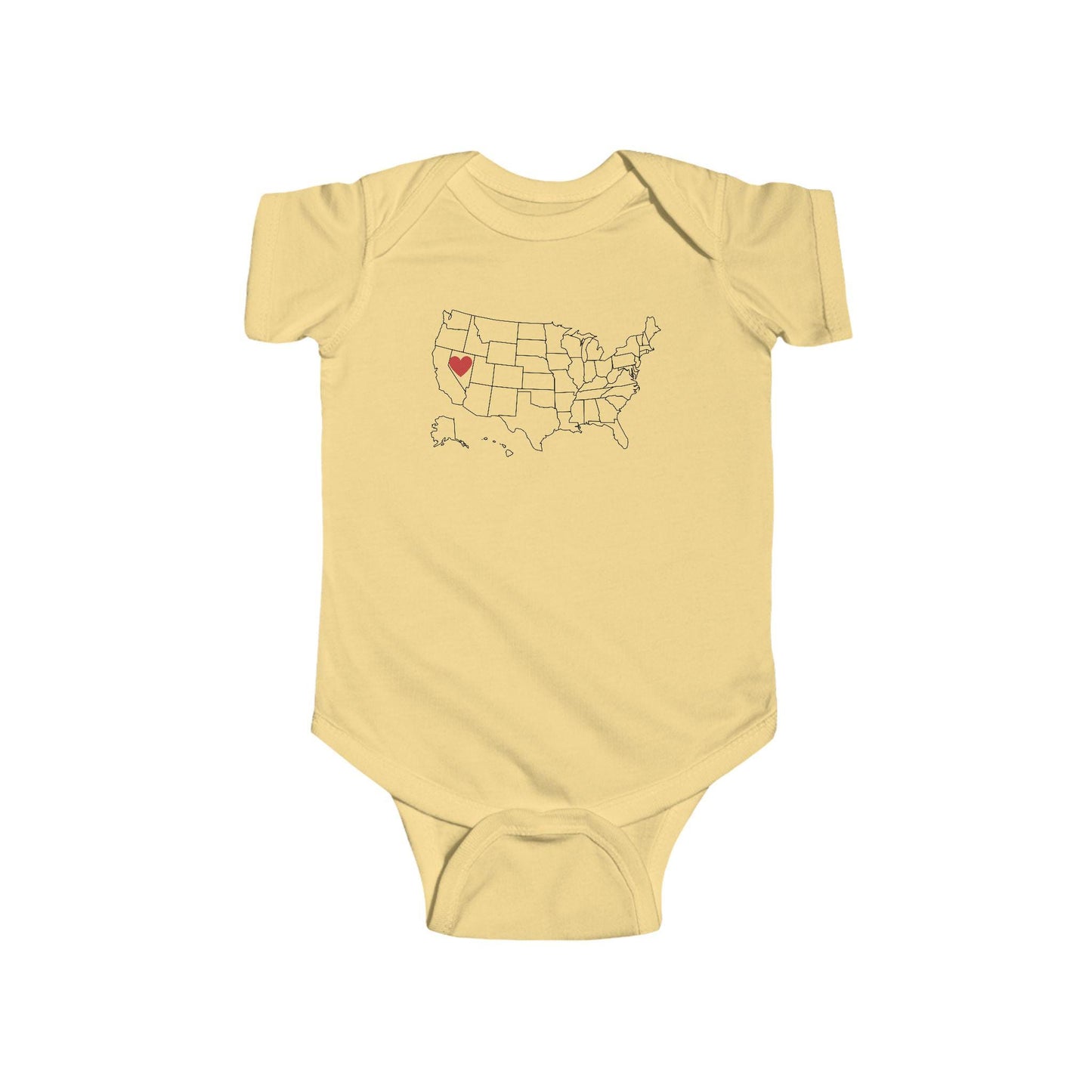 Home State Pride Map Baby One Piece Infant Fine Jersey Bodysuit Infant Fine Jersey Bodysuit