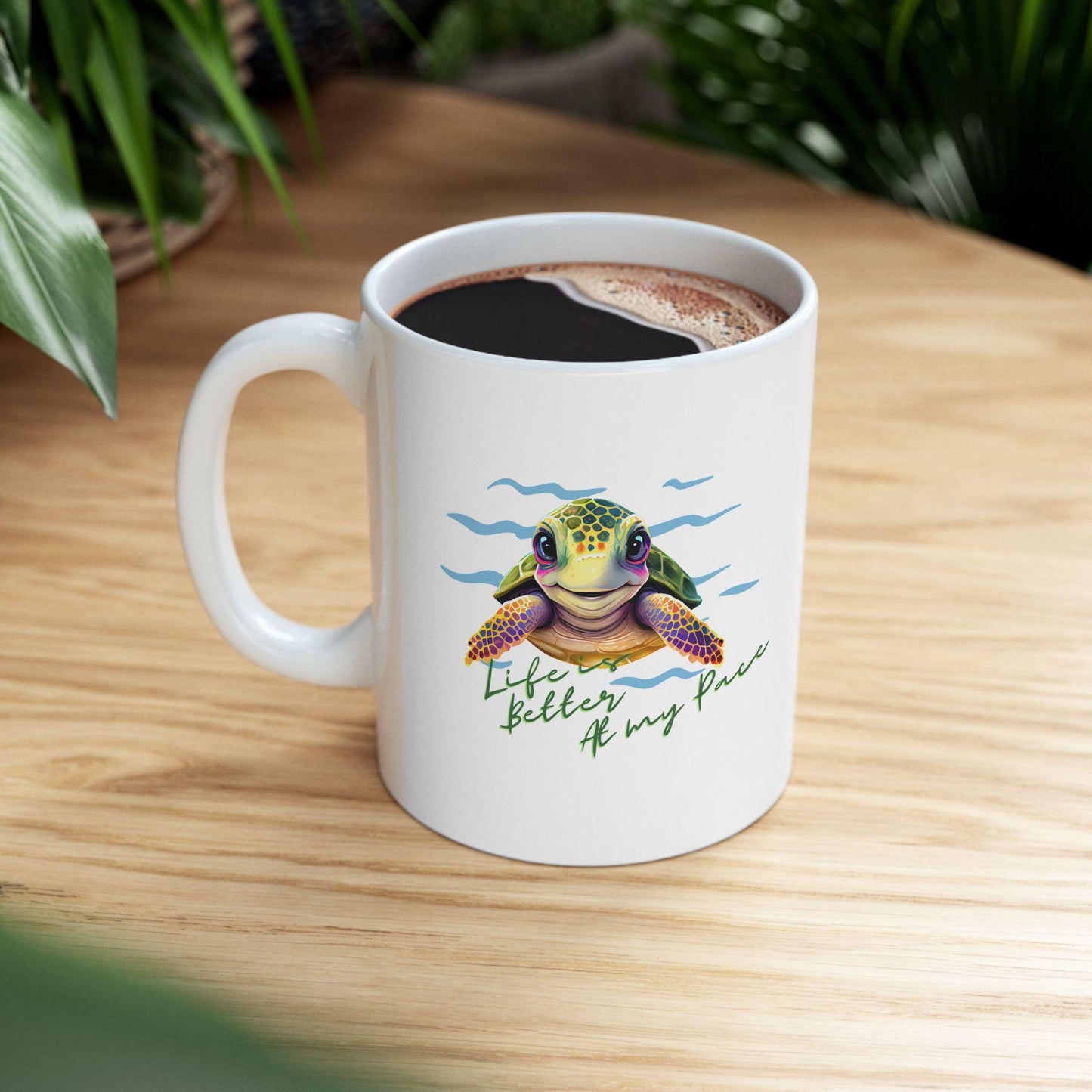 Sea Turtle Ceramic Mug, Under the Sea Design (11oz)