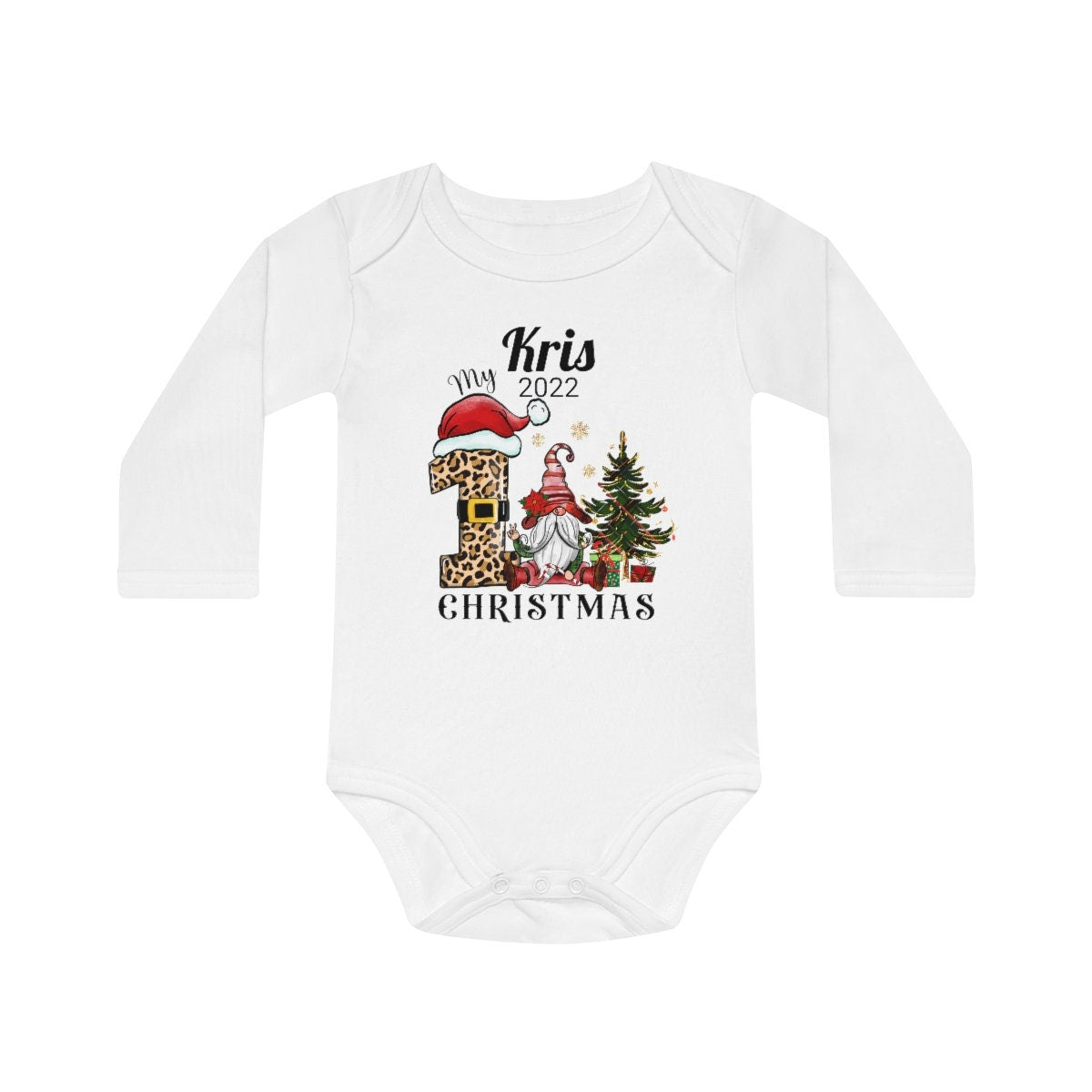 Baby's First Christmas Long-Sleeve Organic Bodysuit