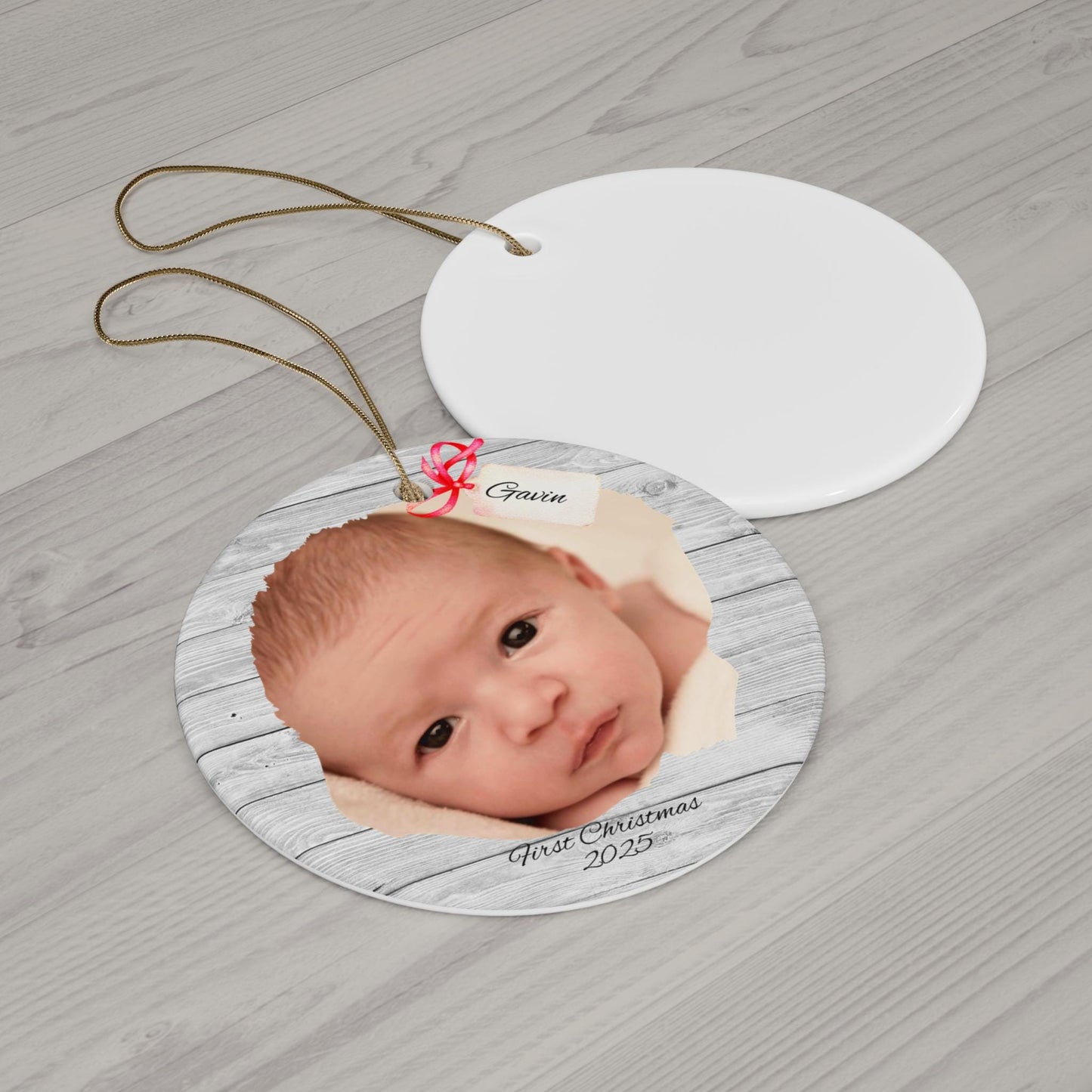 Babies First Ornament, My First Christmas Ornament, Personalized Ornament, Custom Ornament, Photo Ornament, Keepsake Ceramic Ornament