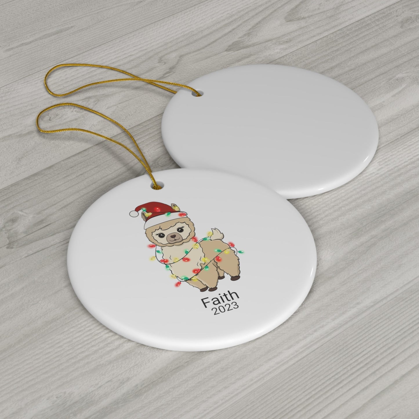 Christmas Lama Ceramic Ornament, 1 Shape