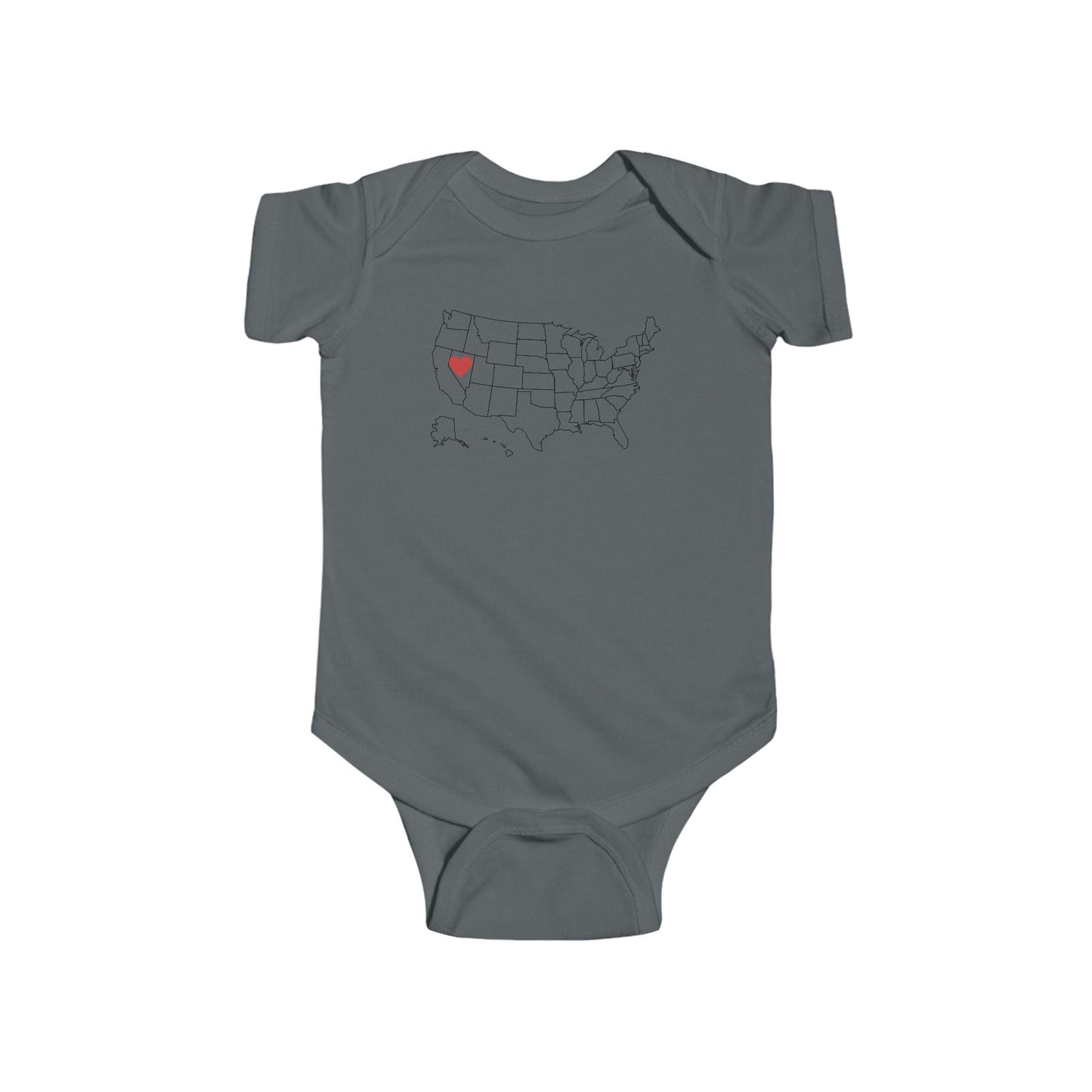 Home State Pride Map Baby One Piece Infant Fine Jersey Bodysuit Infant Fine Jersey Bodysuit